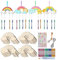 Durdiiy 12 Stück Regenbogen Windspiel Bastelset Kinder Holz, Spielzeug zum Selbermachen, Holz bastelset Kinder Bastelhandwerk Klangspiele Kreativsets für Mädchen Junge Kindergeburtstag