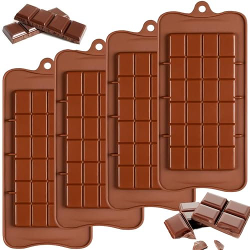 4 Stück Schokoladenform Silikon,Schokoladenform Silikon Tief,Schokoladentafel Tief Form Mit,Tief Schokoladentafel Form,Silikonform Schokoladentafel,Silikonform Schokolade,Tief Schokolade Form