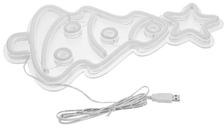 HOMSFOU 2 Stk Ornamente weihnachtsdeko lampe schreibtisch neon lamp neon lichter Weihnachtsschmuck LED-Baumzeichen Licht LED-Beleuchtung Neon Weihnachtsbaum beleuchten Acryl Colorful