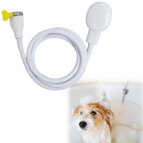 Bath Single Tap Shower Head Push on 2M Rubber Hose for Taps Hand Held Portable Dog Shower Hair Shower Attachment for Bathroom Washing Dresser Kitchen Sink Mixer Tap