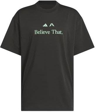 adidas Men's Anthony Edwards Believe That T-Shirt Black/Screaming Green L