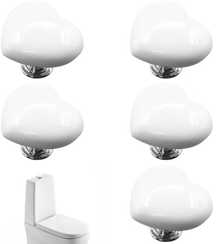5PCS Toilet Button Push Tool Love Heart Shaped Toilet Tank Button Helper Tank Button Aid Toilet Press Button Flush Portable Tool Press Flush Button Aid Press Flush for Bathroom Door Bedroom
