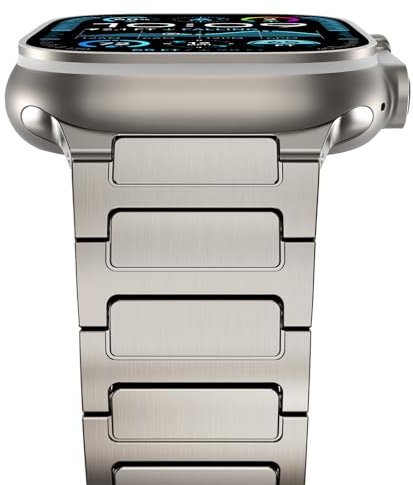 NewWays 49mm 46mm 45mm 44mm 42mm(Serie 3 2 1) Kompatibel mit Apple Watch Titan Armband,Grad 2 Titan Metall Ersatzband für iWatch Ultra 2/Ultra,Series 10/9/8/7/6/5/4/3/2/1/SE