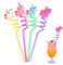 4 Piezas Pajitas Reutilizables Niños, Unicornio Pajitas, Pajitas Fiesta En Espiral, pajitas plástico reutilizables Para ArtíCulos Fiesta Cumpleaños Infantiles Niños Decoraciones De La Mesa