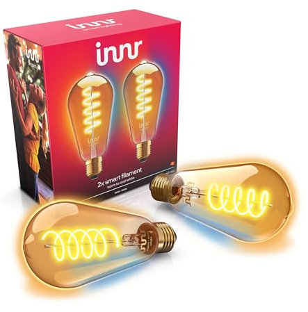 innr Zigbee E27 Smart Lampe, funktioniert mit Alexa und Hue* (Bridge erforderlich), Edison LED Glühbirne, Warmweiß bis Kaltweiß, Dimmbar, Smart Home Lampe, 620lm, 2-Pack