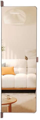 HZEPDVT Miroir Coulissant caché for Armoire en Or Rose 43,31 x 15,75 cm, Montage Mural, Miroir Pleine Longueur, Miroir de Garde-Robe, Miroir Rotatif Pliable(Rose Gold,39.37 * 15.75in)