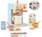 Mamimami Home Kaffeemaschine Kinder Holz personalisierbar,Kaffeemaschine Kinder Mit Sound,Spielküche Holz,22-Teilig, Dahinter Befindet Sich Stauraum,Spielzeug mit Name