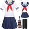 BAWKGDB Ayano Aishi Cosplay Kostüm Yandere Simulator Cosplay Damen Matrosenanzug Japanische Schuluniform Halloween Set (Weiß, L)