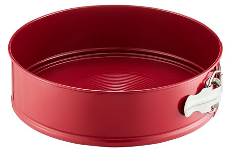AMBITION Springform Keramikbeschichtung 26 cm rund Noel Kuchenform mit abnehmbarem Rand Kohlenstoffstahl rot
