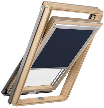 DECOLITE - Dachfenster Verdunkelung - Dachfenster Rollo - Verdunkelungsrollo Kompatibel mit VELUX SK08: GFL, GGL, GGU, GHL, GHU, GLL, GLU, GPL, GPU, GTL, GTU - 114x140 cm – Dunkelblau