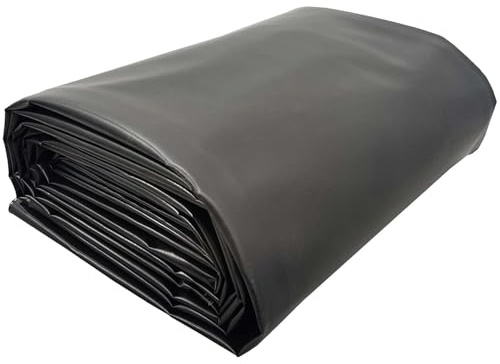 Revestimiento para estanques, Revestimiento Flexible para Exteriores para estanques - Rollo de lámina de Polietileno Negro de 5 mil, Membrana Impermeable, Cubierta de Suelo Impermeable, Lona