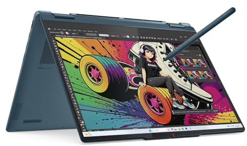 Lenovo Yoga 7 2-in-1 14AKP10 Gen 10 Aura AI KI Notebook Computer 14, AMD Ryzen 5 340, 16GB RAM, 512GB SSD, WUXGA 1920 x 1200 Touchscreen, Windows 11 Home, Tastatur QWERTZ Deutsch, Blau