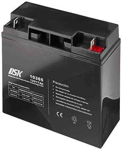 DSK 10365 – Batterie plomb technologie gel 12 V 17 ah, noir, avec les Vis et Écrous