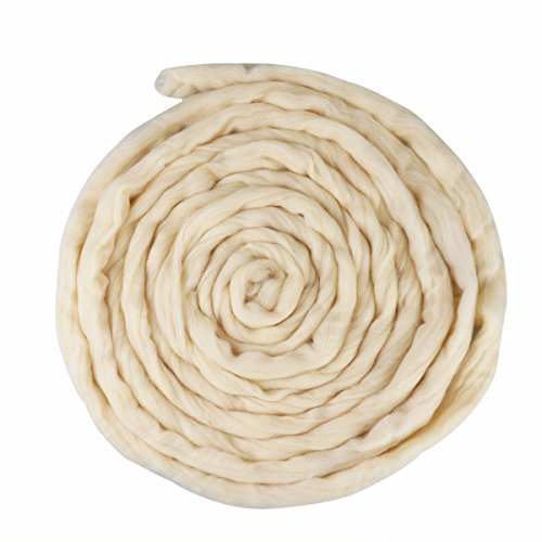 rosenice Merino Kammzug Natur Roving Wolle Top Roving Fiber Spin Filz Handwerk Nadel Filz 200g (Galatea)