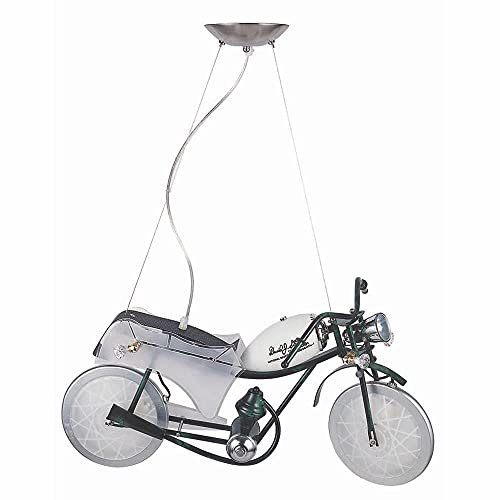Dapo Designer Glas-Pendelleuchte Motiv MOTORRAD, mit Fernbedienung, buntes Wechsel-LED-Licht an den Blinkern