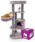 Petrebels Arbre à Chat Charlotte 134 cm Cappuccino, Arbre à Chats Compact avec Sofa XL, Hamac, Niche et Plateau de Repos