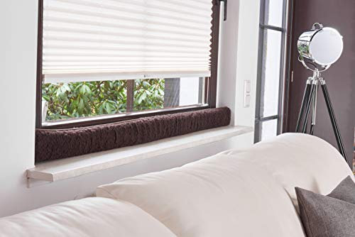 K. & N. Schurwolle 551 Schurwoll-Zugluftstopper für Fenster 100 cm, Braun
