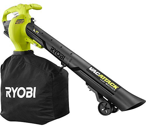 RYOBI VacAttack Broyeur à feuilles sans fil Lithium-Ion 40 V avec turbine en métal, cadran à vitesse variable et sac robuste (batterie et chargeur non inclus)