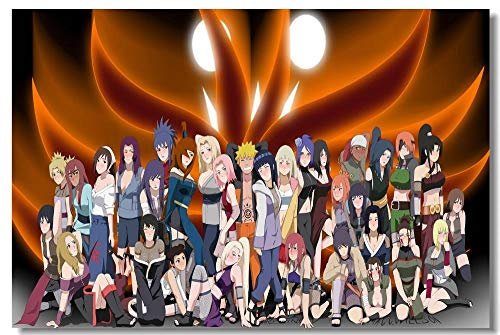HUGF Wandtattoo Benutzerdefinierte Leinwand Wandbild Naruto Poster Tapete Schlafzimmer Wandaufkleber Große Dekoration Kinderzimmer