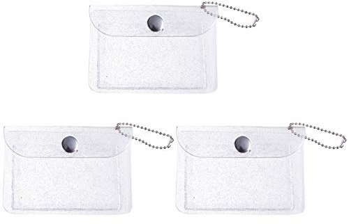 VALICLUD Porte-Monnaie avec Porte-Clés Pochette à Monnaie Transparente Petit Portefeuille Transparent Porte-Carte de Crédit 3 Pièces