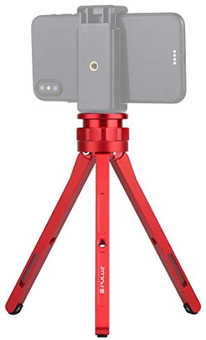 PULUZ Mini Tripod Table Top Stand and Phone Mount, VL05BK Adjustable Aluminum Alloy Tripod Stand Tabletop Tripod for DSLR & Digital Cameras (Red)