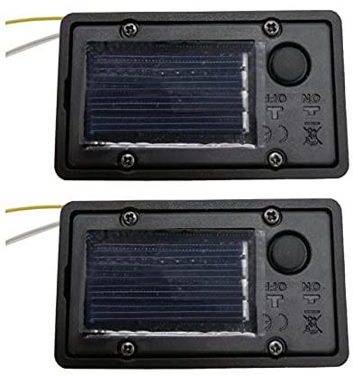 2pcs Solar Lamp Light Replacement Top, Solar Light Battery Parts, Replacement Battery Storage Boxes for Outdoor Garden Lawn Square Solar LED Light with On/Off Switch