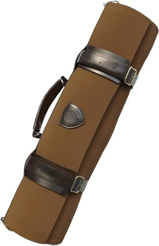 DALSTRONG - Nomad Knife Roll - 12oz Heavy Duty Canvas & Top Grain Leather Roll Bag - 13 Slots - Interior and Rear Zippered Pockets - Blade Travel Storage/Case (Desert Drifter (Brown))