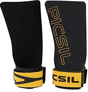 PICSIL Golden Eagle Calleras Sin Agujeros, Fingerless Grips para Cross Training, Gimnasio, Box, Halterofilia, Previenen Ampollas y Desgarros, Mayor Retención del Magnesio, Unisex (G+ (L/XL), Gold)