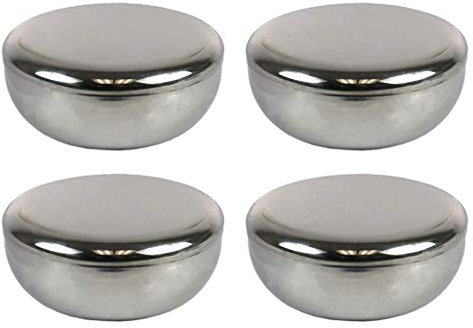 U/D Lot de 4 bols à riz en acier inoxydable avec couvercle