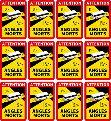 Prolac Warnaufkleber Angles Morts – Toter Winkel für LKW und Wohnwagen, Auto Etiketten selbstklebend 25 x 17 cm, Aufkleber Wohnmobil (Busse und W – 12 Wohnmobile) –12 Stück
