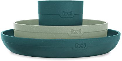 LOVI Kindergeschirr, 3-teilig, 6+m, spülmaschinenfest, BPA- und melaminfrei, Pistazien, 1 Stück