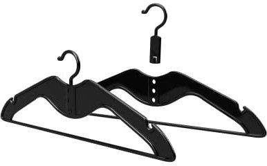 HOMPLEMENT Platzsparender Kleiderbügel – 40 Stück – mit verstellbarem Haken – Kleiderbügel – Made in Italy – Kleiderschrank – Organizer für platzsparenden Schrank – Kleiderbügel (40 Stück, Schwarz)