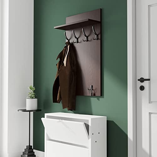 AKKE Garderobenpaneel Wandgarderobe Mit Ablage Wandpaneel Garderobe PVC Maxi Ahorn 120cm x 60 cm