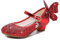 Girls Princess Shoes Toddlers Sequin Sweet Bows Sandals Little Girls Party Pumps Sparkle Wedding Dress Shoes Red 11UK Child