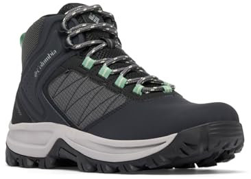Columbia Women's Transverse Hike Waterproof, Waterproof Mid Rise Trekking and Hiking Boots, Black/Sage Leaf, 5