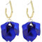KBRPEY Ohrringe für Damen Rosenblatt Baumeln Ohrringe Mehrstufige Blütenblatt Ohrringe Elegant Tropfen Statement Quaste Blumen Ohrringe(Blau)