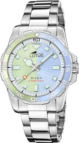 Lotus Damenuhr Analog aus Edelstahl 316l Silberfarben | Quarzwerk, Widerstandsfähiges Mineralglas, Wasserdicht 10 ATM, Special Prices 18936/2