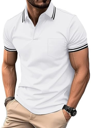 LLdress Polo Uomo Maniche Corte Polo da Golf Tennis T Shirt Leggera e Traspirante