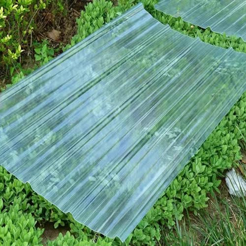 Paneles de Techo Hoja de Perfil de Material para Techos de Construcción,Paneles para Tejado Ondulada,Paneles de Iluminación Natural de Fibra de Vidrio para Invernadero (0.9x0.9m/35x35in,6 pcs)