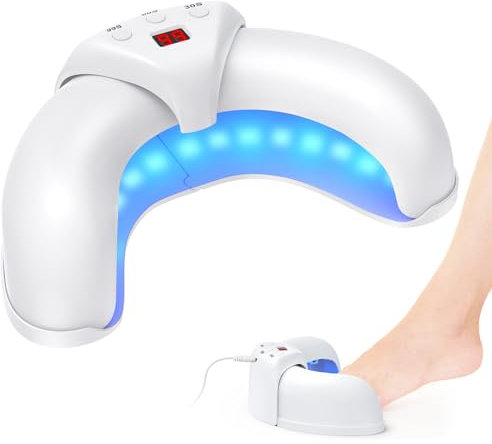 Dispositivo Laser dei Funghi Unghie Indolore, Berrlly Dispositivo Laser di Trattamento per Funghi Unghie Luce Infrarossa 905nm e Blu 470nm con 3 Lavoro Tempi per Chiodi Multipli Sicuro e Affidabile