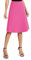 EXCHIC Femmes Millésime A Ligne Stretch Taille Haute Élastique Midi Jupe Uniforme Évasé Longueur Jupes(XL, Rose Rouge)