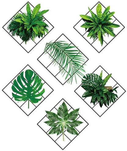 XAEIOCIF 3D-Wandaufkleber mit grünen Pflanzen, 3D-Wandaufkleber mit grünen Efeublättern, geeignet für Küche, Schlafzimmer, Wohnzimmer (Eisengrüne Pflanzen)