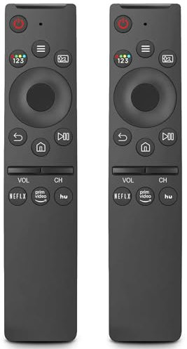Paquete de 2 mandos a distancia de repuesto para Samsung TV, compatible con todos los televisores Samsung LED, QLED, UHD, SUHD, HDR, LCD, marco curvado, solar, HDTV, 4K, 8K, 3D