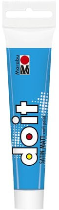 Marabu DO IT Craft Paint, 36 ml azul celeste, pintura acrílica semibrillante para bricolaje, manualidades y hobbies, pintura al agua, resistente a la intemperie, vegana, 12760076095