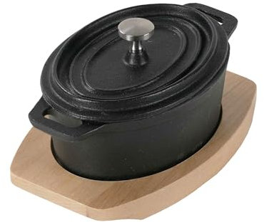 Freyersbacher Mini Cocotte en Fonte Émaillée 12 x 8,5 cm Ovale avec Couvercle, Marmite Induction Antiadhésive avec Revêtement en Émail, pour l'Extérieur et l'Intérieur, Gaz Four Grill Barbecue Dutch