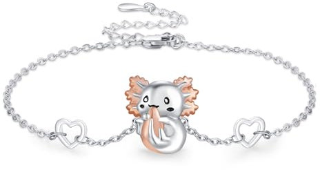 StoryEtain Axolotl Armband 925 Silber Axolotl Armschmuck Verstellbar Axolotl Tier Armbänder Salamander Schmuck Geschenk für Mädchen Frauen Kinder