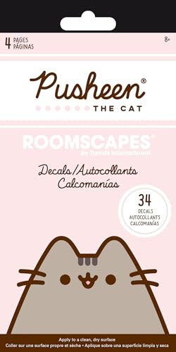 Trends International Pusheen – Aufkleber mit 4 Seiten – 10,2 x 20,3 cm, 4 Seiten – 4 x 8, Multicolor, Cartoon, Sticker, zur einmaligen Verwendung, indoor