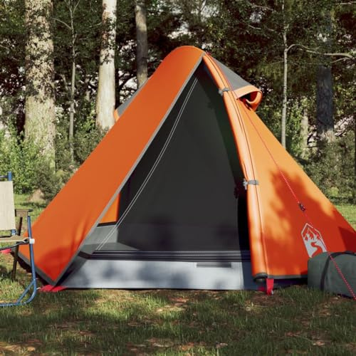 Outdoor Freizeit Camping Zelt Kuppel 2 Personen Grau und Orange Wasserdicht Camping & Wandern