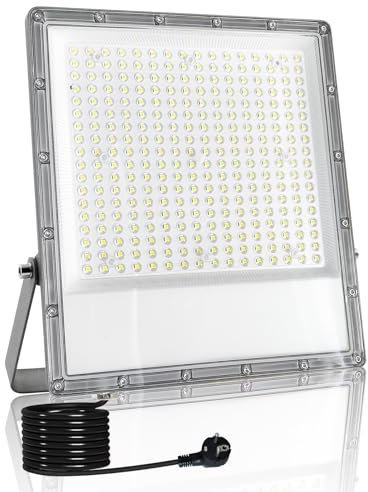 Indmird LED Strahler Außen 300W, 30000LM Led Aussenstrahler 6500K Kaltweiß Led Scheinwerfer IP66 Wasserdicht Baustrahler led Flutlicht für Garten Garage Sportplatz Hof Flur