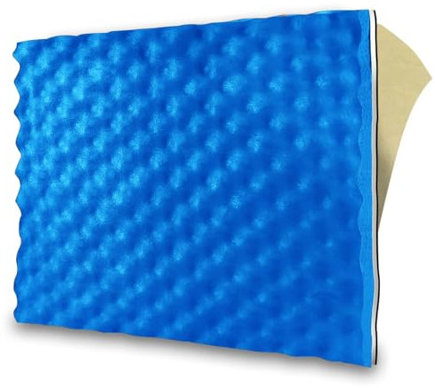 Akustikschaumstoff, Wasserdicht foam selbstklebend, Noppenschaumstoff Akustikpaneel für Aufnahmestudios, Stadien, Motorhauben und Auspuffrohre(Blau,95 x 95 cm TK 50 mm)